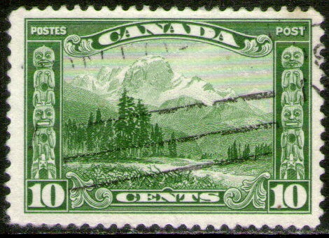 Canadá Sello Usado Pintura Del Monte Hurd Años 1928-29 