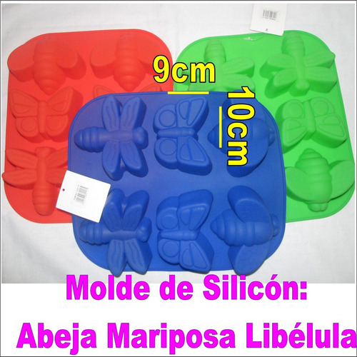 Molde De Silicon Abeja Mariposa Libelula Ponquesitos