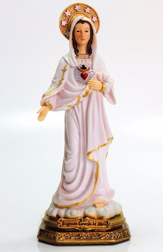 Imagem Escultura Sagrado Coração Maria Resina Importada 40cm