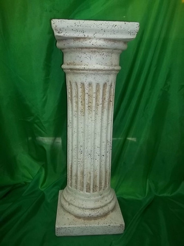 Pedestal Cemento, 81 Cm., Cemento Y Leca Patinada, Columna