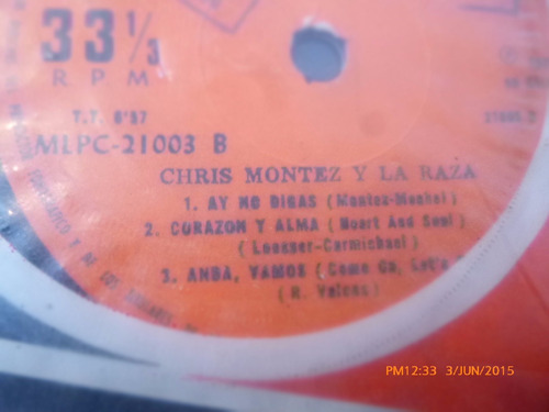 Vinilo Single Chris Montez -y La Raza - Bailemos ( H71-u180 (Usado)