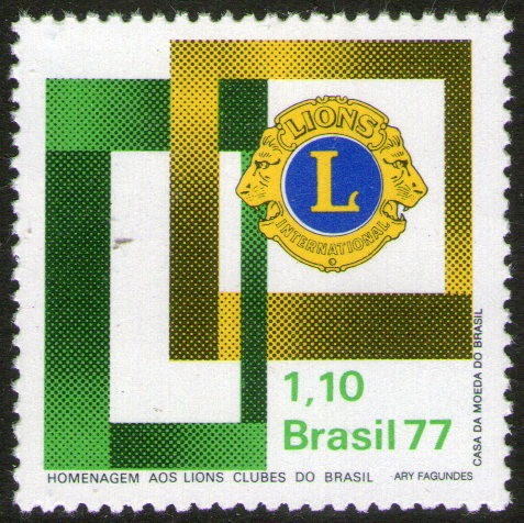 Imagen 1 de 1 de Brasil Sello Mint 25° Aniv Club De Leones De Brasil Año 1977