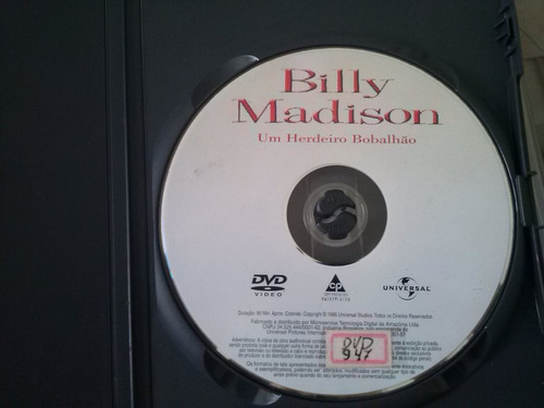 Dvd Billy Madison Um Herdeiro Bobalhão - Adam Sandler