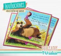 Comprar Masha Y El Oso - Invitación Masha Y El Oso Para Imprimir
