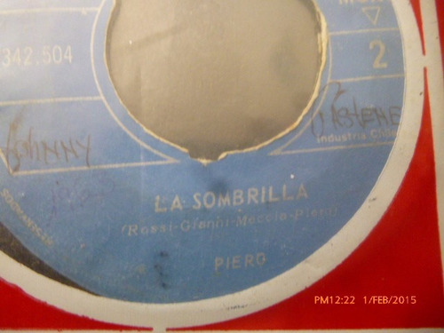 Vinilo Single De Piero - La Sombrilla ( I-30