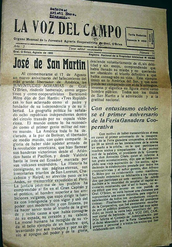 Bragado Folleto Revista Diario La Voz Del Campo Obrien 1955
