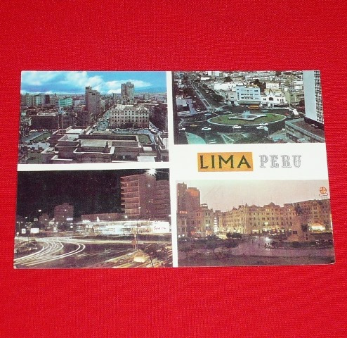 Antigua Postal Lima Perú Años 80 Miraflores Plaza San Martín