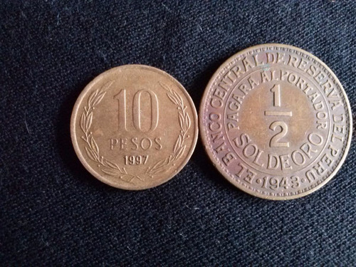 Moneda Perú 1/2 Sol De Oro Bronce 1943 (c19)