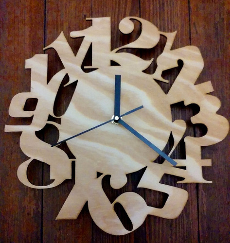 Reloj De Pared Madera Diseño Original Calado