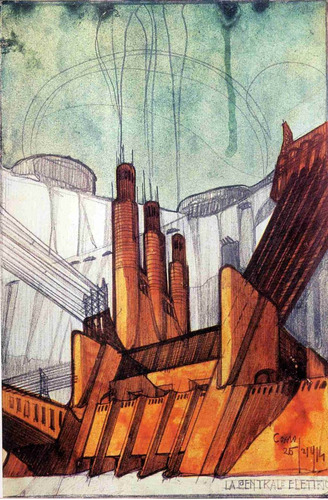 Lienzo Canvas Arte Planos Arquitectura 1914 Sant Elia 76x50