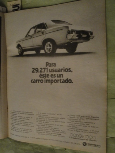 Publicidad Dodge 1500 Chrysler Año 1977