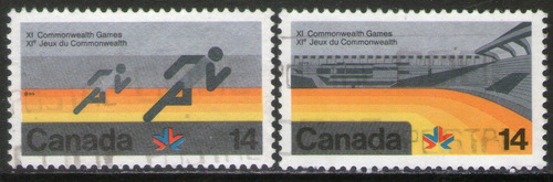 Canadá Serie X 2 Sellos Usados 11° Juegos Deportivos 1978 