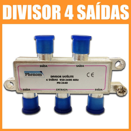 Divisor De Sinal Satélite 1x4 Parabólica Banda C/ku 4 Saídas