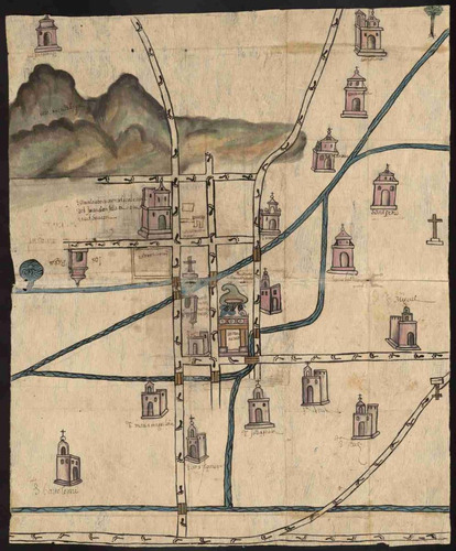 Lienzo Canvas Arte Plano Mapa Culhuacán México 1578 60x50
