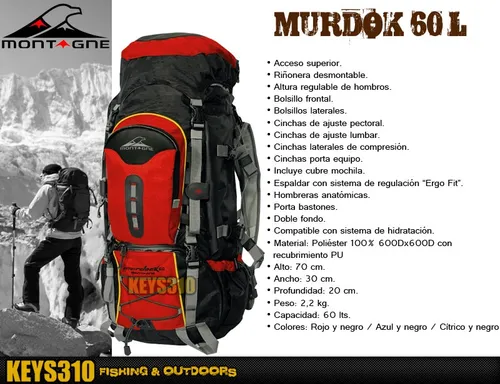 Mochila 60 best sale litros montagne