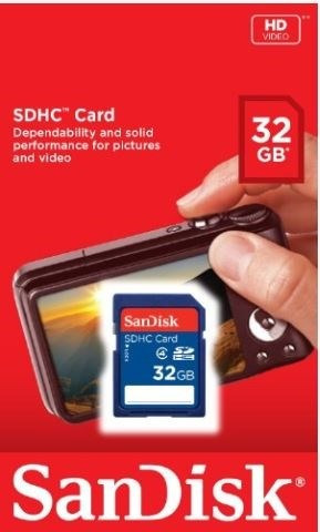 Imagen 3 de 5 de Memoria Sd Hc Class 4 Sandisck 32gb Para Video Hd
