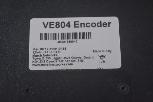 Vídeo Encoder Codificador March Networks Ve804