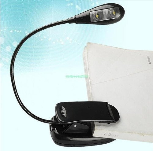 Luminária Led Clip Flexível Portátil Para Leitura 2 Leds