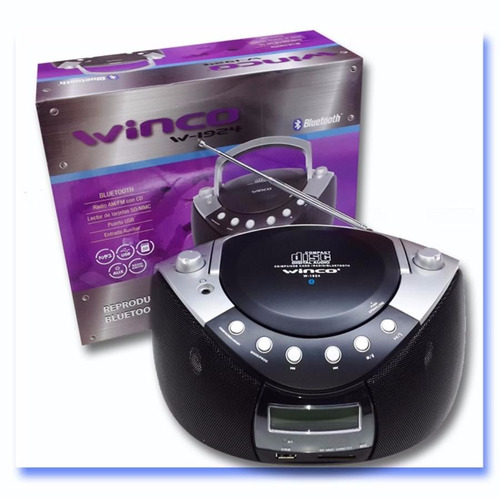 Radio Grabador Winco W1924 Sd Usb Bluetooth Am/fm Cd Mp3 15w