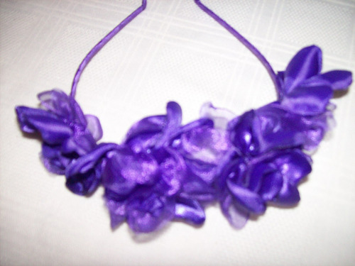Imagen 3 de 7 de Vincha Con Flores De Tela Todos Los Colores!!!