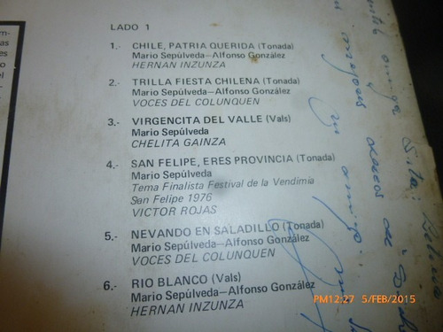 Vinilo Lp De Conjunto Voces Del Colunquen -aconcagua (u517