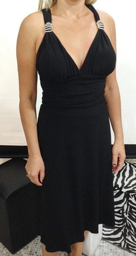 Vestido Preto Festa Yunina Costa Nua Cor Preto Tam Pp