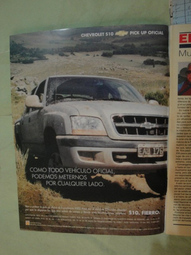 Publicidad Chevrolet S10 Pick Up Año 2003