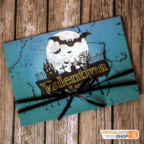 Imagem 1 de 5 de 5 Convites Infantil De Festa Halloween Personalizado Barato