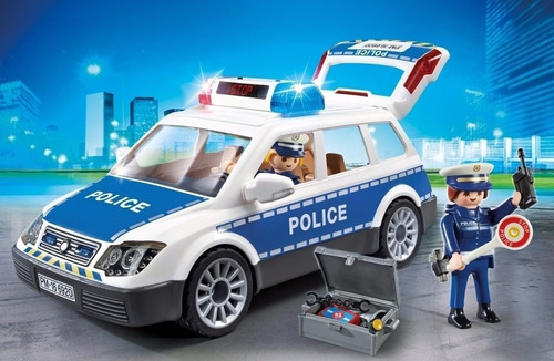 Imagen 5 de 8 de Playmobil Coche Policia Con Luces 6920 City Action Educando