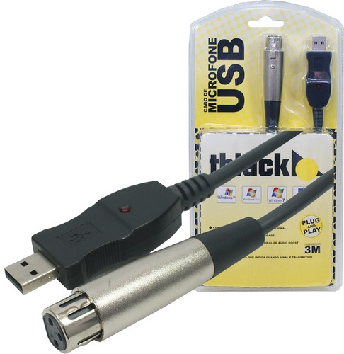 Cabo Interface Microfone Usb X Xlr Canon Plug And Play
