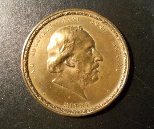 Medalla Centenario Nacimiento B. Mitre 1821-1921