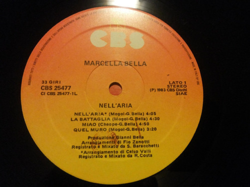Marcella Bella  NellAria Vinilo nuevo Musicovinyl 