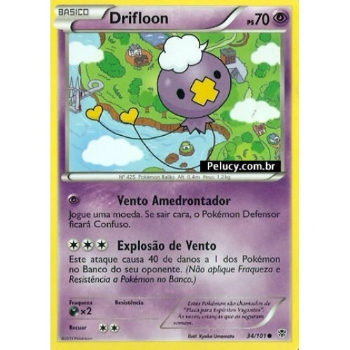 Drifloon - Pokémon Psíquico Comum 34/101 - Pokemon Card Game