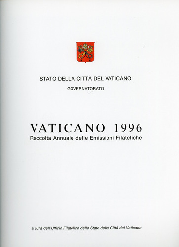 Anuario Filatélico Del Estado Vaticano, Año 1996, Volumen 14