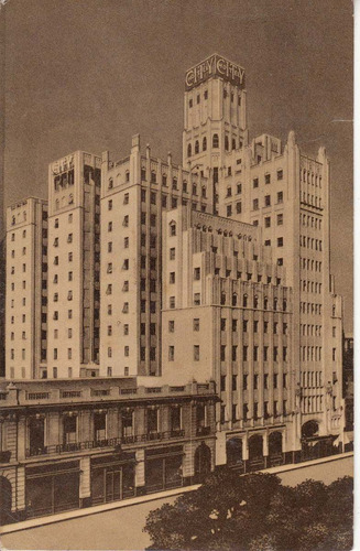 1931 Antigua Postal De Hotel City De Buenos Aires Argentina