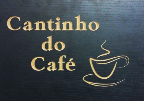 Quadro Entalhado Em Madeira - G - Cantinho Do Café (preto)