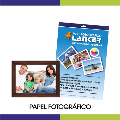 Papel Fotografico A4 X 10 Hojas Brillante Para Inkjet 230g.