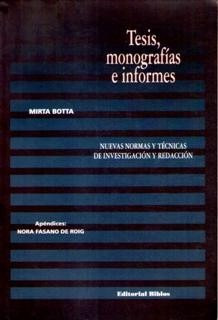 Tesis, Monografías E Informes Mirta Botta