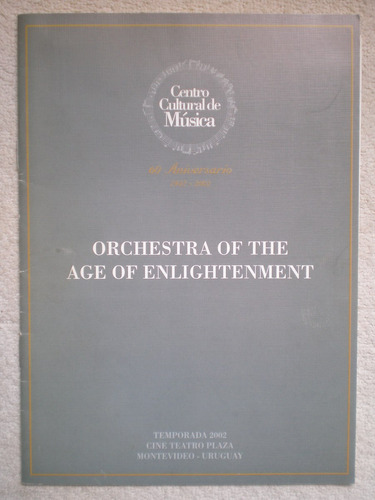 Programa Orchestra Age Of Enlightenment Centro Cultural 2002