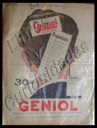 Afiche Antiguo Publicitario Geniol. Art. 22453