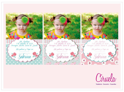 Fototarjetas Bautismo Imanes Baby Shower Imprimibles