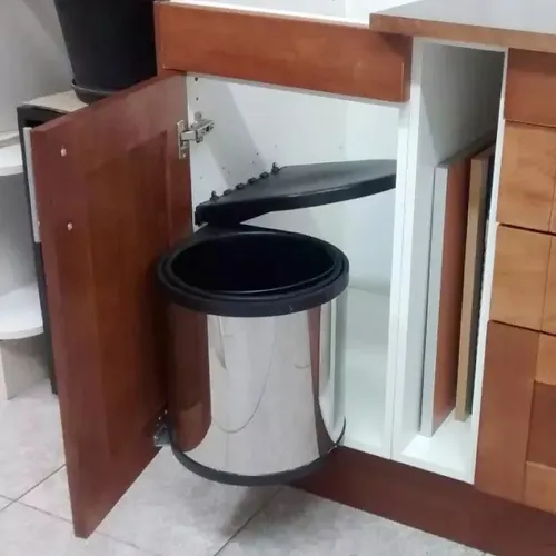 Cesto De Basura Acero Extra ble Bajo Mesada Amoblamientos Fl