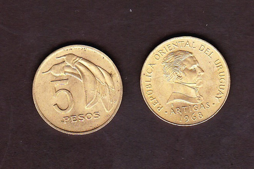Oferta Uruguay Lote 50 Monedas $5 Año 1968 A Elegir