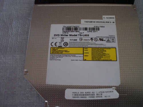 Gravador Dvd Ts-l633 Orig. Notebook Itautec A7520 Usado