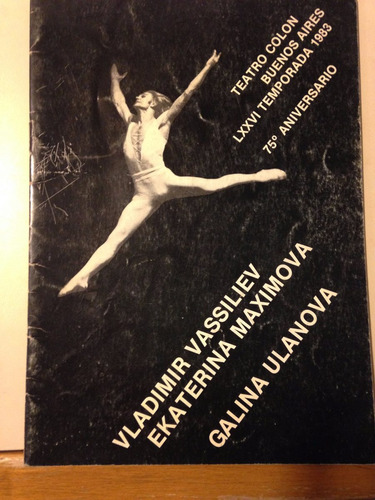 Programa Teatro Colón Ballet Vladimir Vassiliev Año 1983