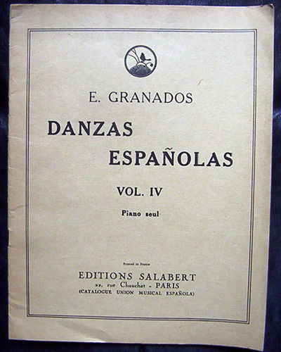 Partitura Danzas Españolas Vol. 4 Editions Salabert Paris