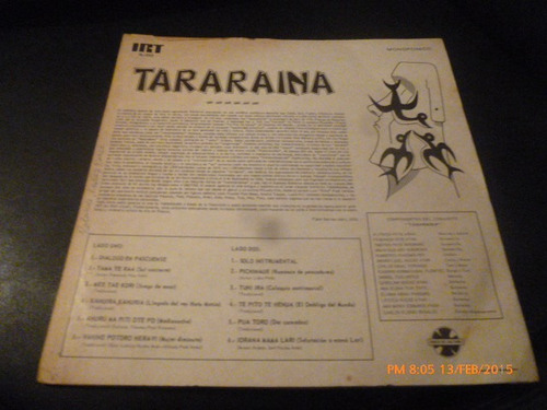 Vinilo Lp De Tararaina --musica Pascuense (u1005