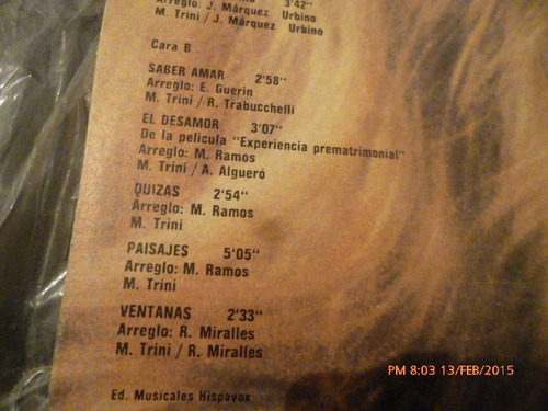 Vinilo Lp De Mari Trini --ventanas (u996