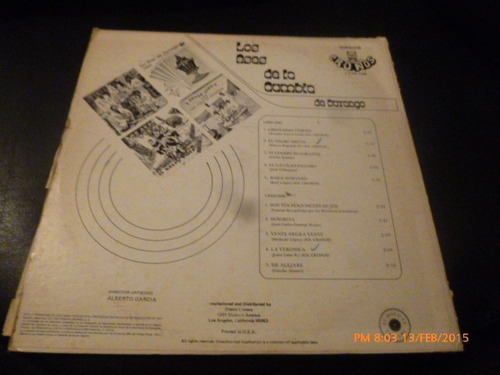 Vinilo Lp De Los Ases De La Cumbia De Durango (u246