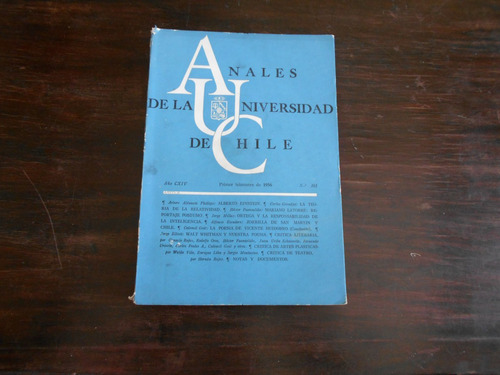 Anales De La Universidad De Chile. 1er Trimestre 1956.